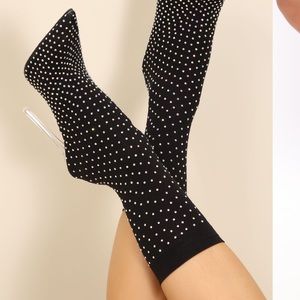 Fashion nova sock Diamond heels size 6